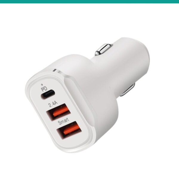 Carregador carro PD 38W+USB A+USB-C