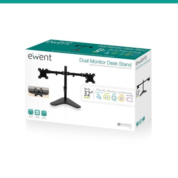 SUPORTE EWENT C/ BASE P/ 2 MONITORES ATÉ 32'