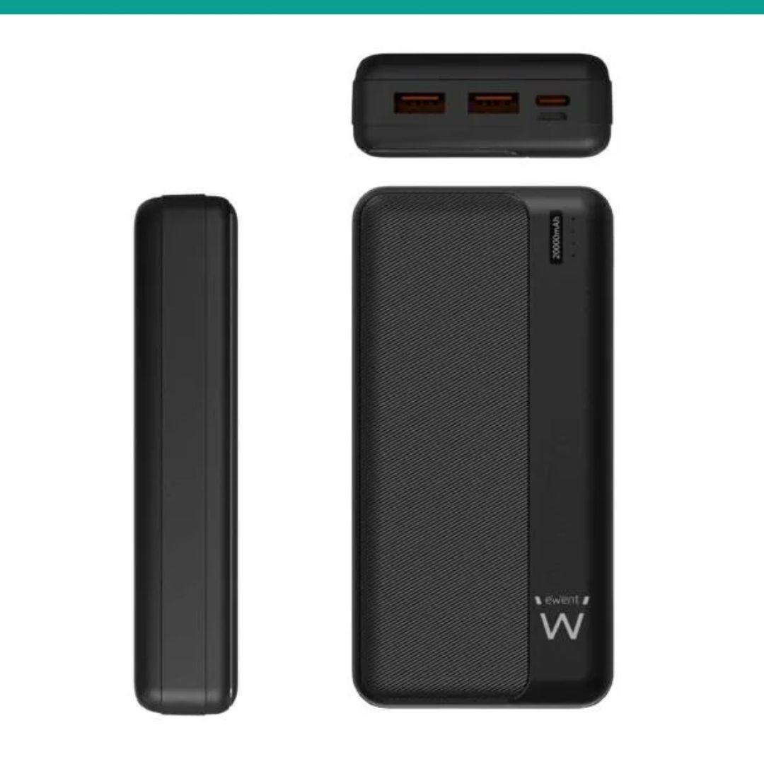 Powerbank 20000mAh USB-C/Micro/USB-A 22.5W